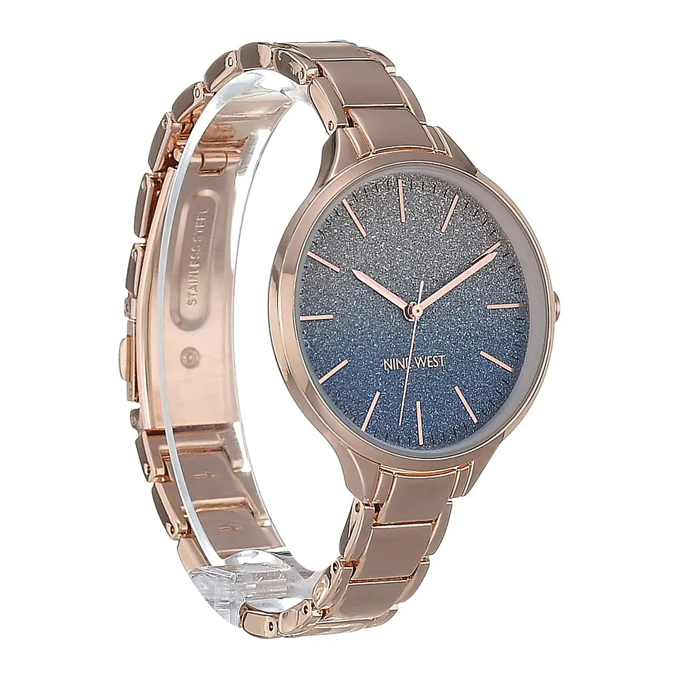 Reloj Nine West NW/2336BLRG Oro Rosa con Esfera Azul 3