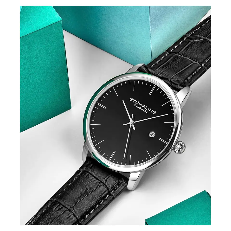 Reloj Stührling Rasa 3997Z.2 Negro con Correa de Cuero 4