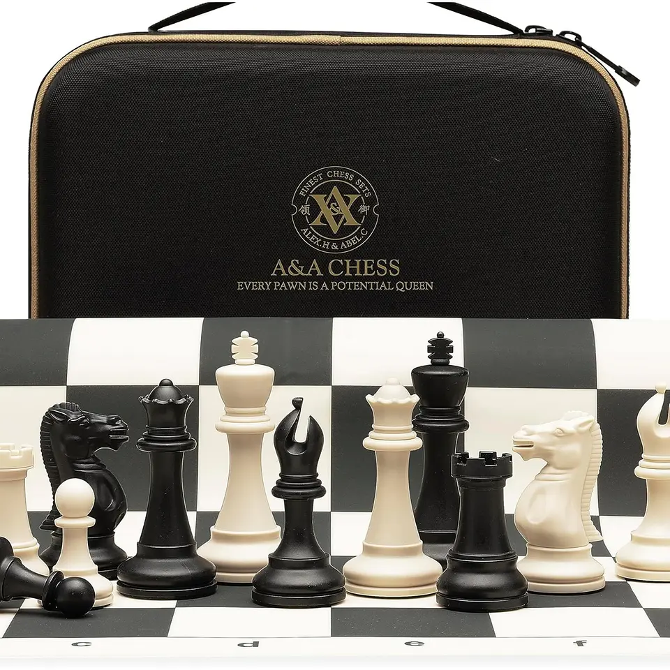 Juego de Ajedrez A&A de Viaje con Tablero de Silicona de 20 Pulgadas 3