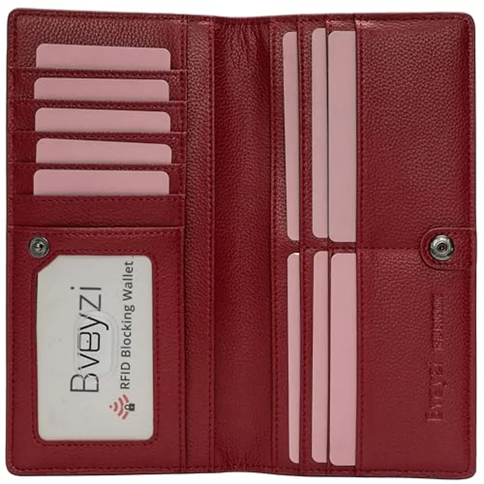 Billetera Mujer Bveyzi BE1633 de Cuero RFID - Colores Clásicos 1