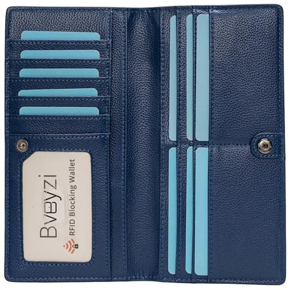 Billetera Mujer Bveyzi BE1633 de Cuero RFID - Colores Clásicos 17
