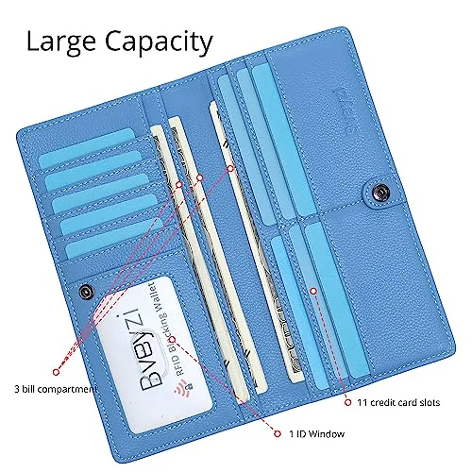 Billetera Mujer Bveyzi BE1633 de Cuero RFID - Colores Vivos 3