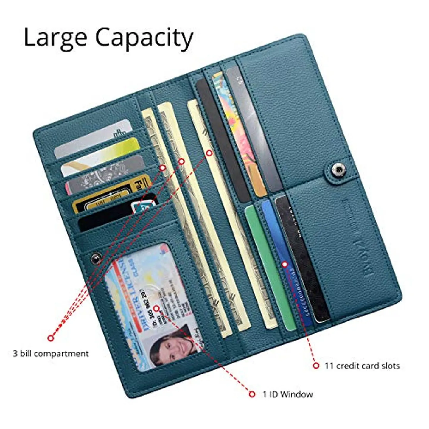 Billetera Mujer Bveyzi BE1633 de Cuero RFID - Colores Vivos 12