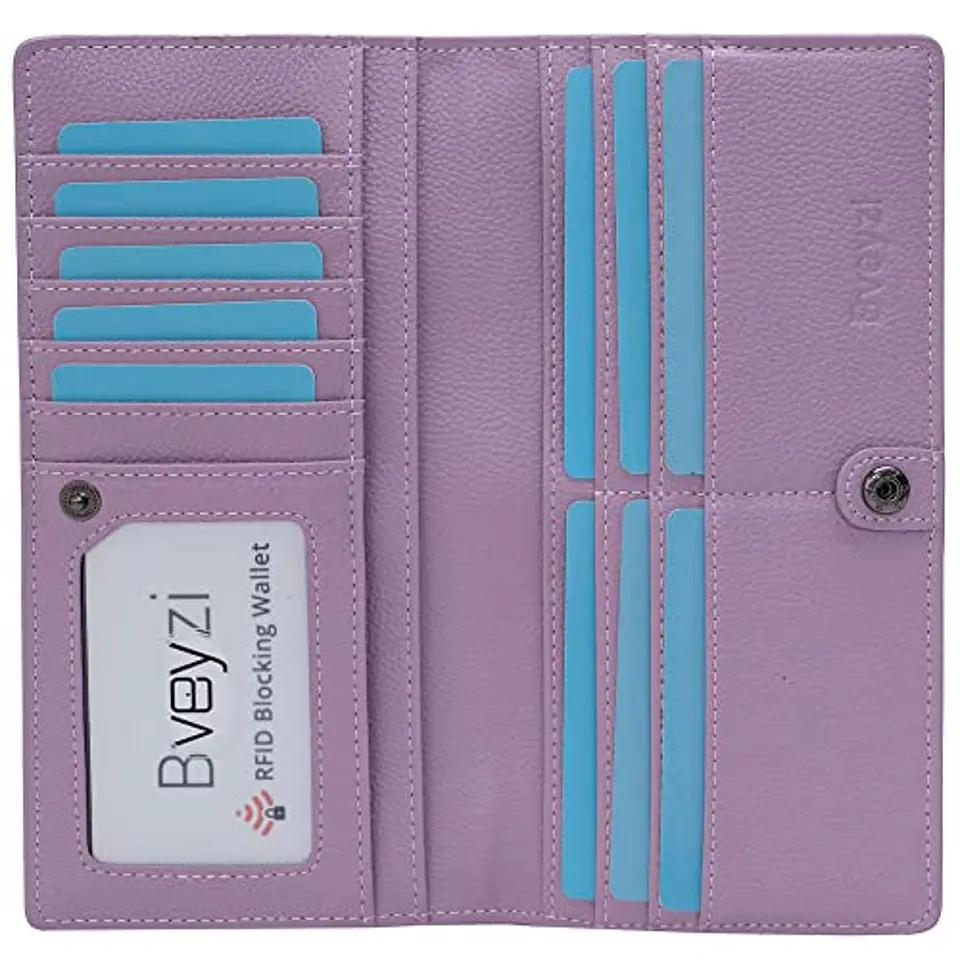 Billetera Mujer Bveyzi BE1633 de Cuero RFID - Colores Vivos 13