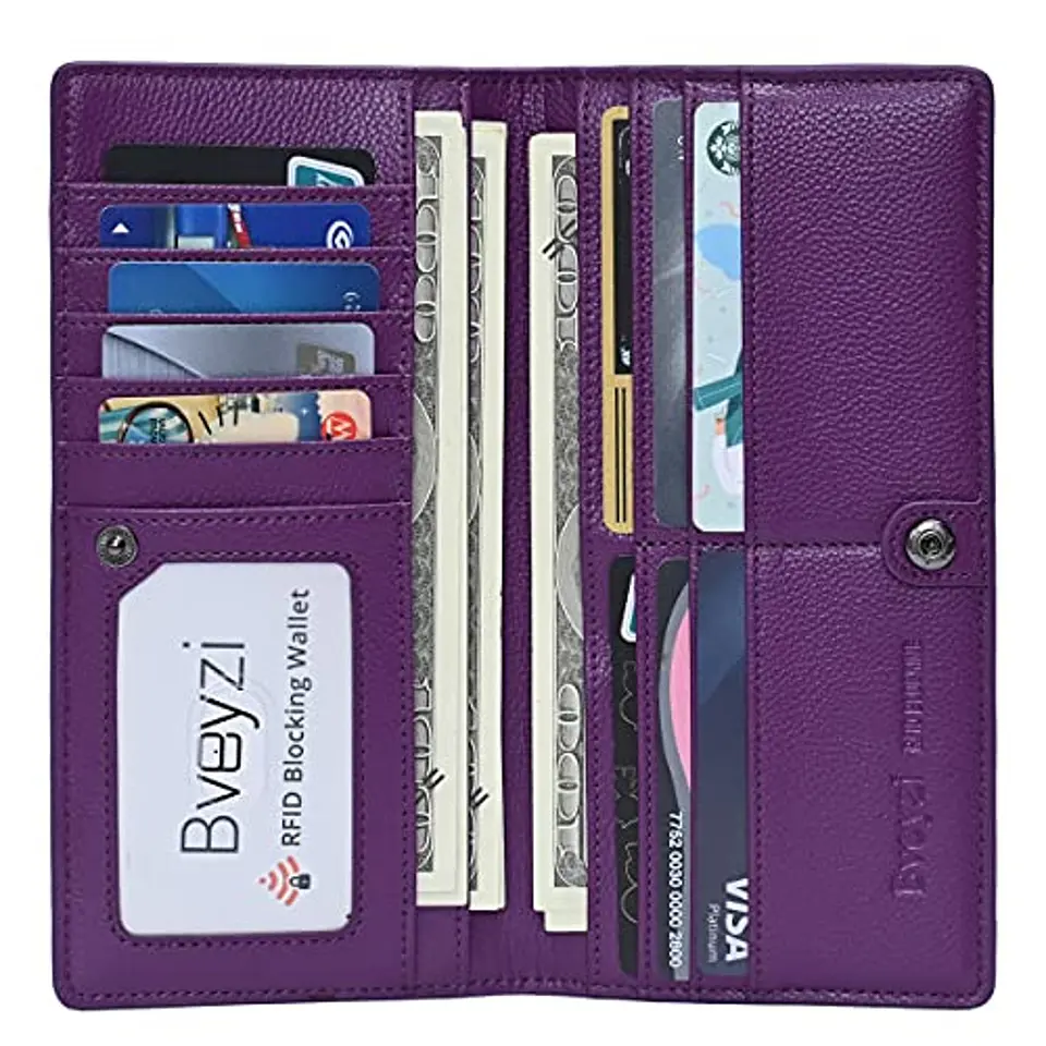 Billetera Mujer Bveyzi BE1633 de Cuero RFID - Colores Vivos 18