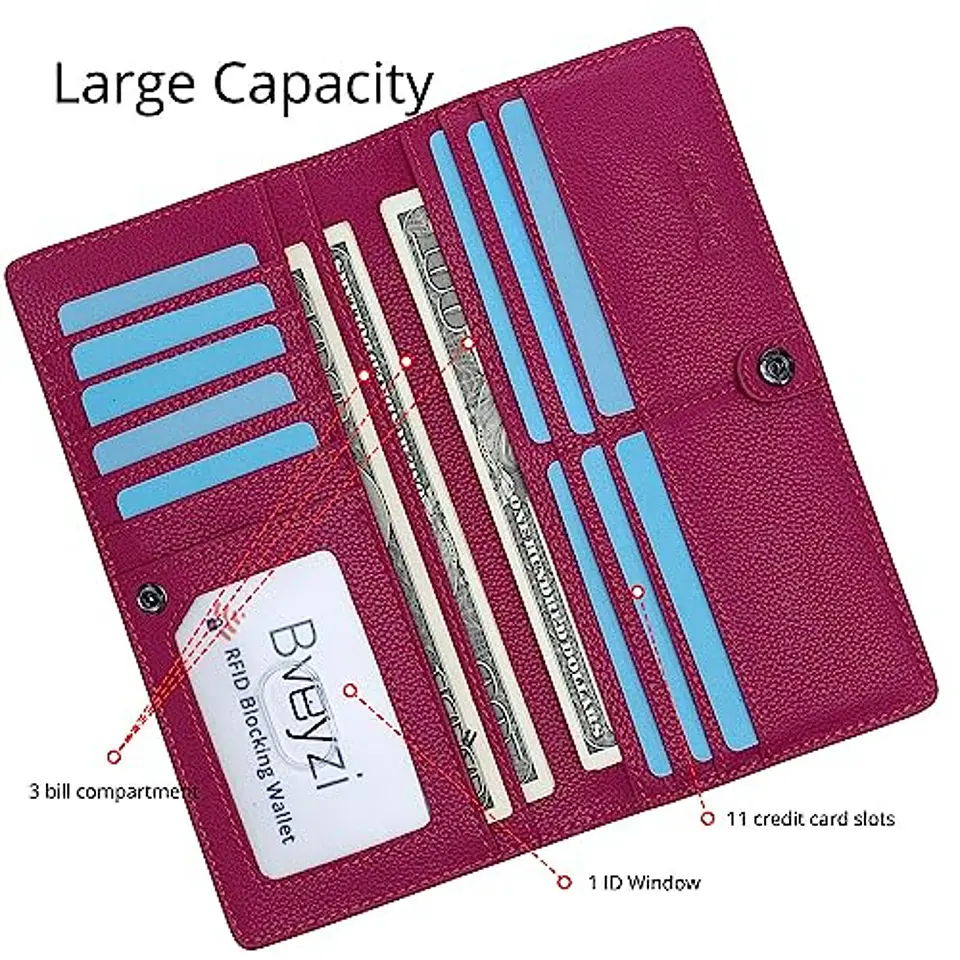 Billetera Mujer Bveyzi BE1633 de Cuero RFID - Colores Vivos 23
