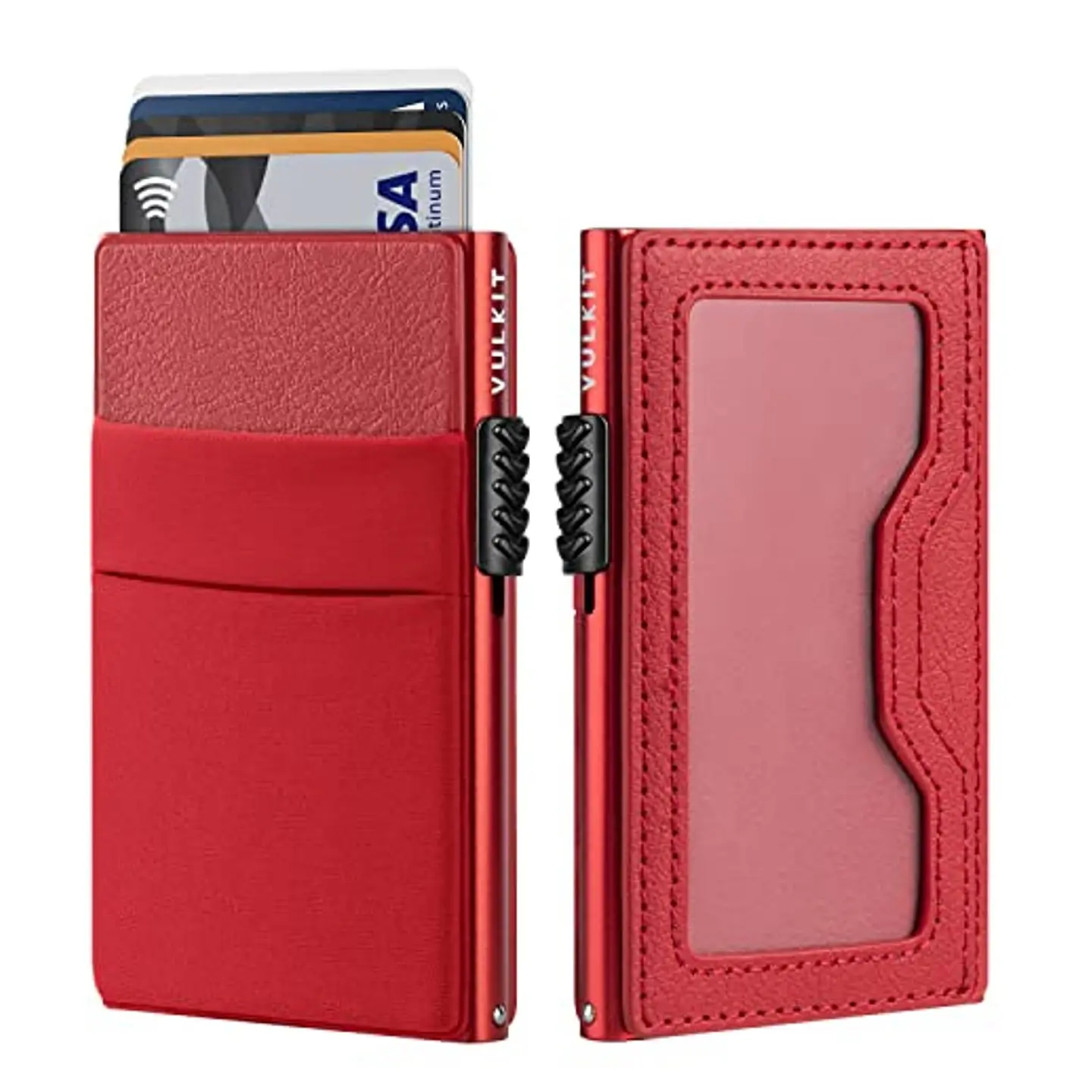Tarjetero VULKIT VC306 Rojo RFID con Ventana para Documento 1