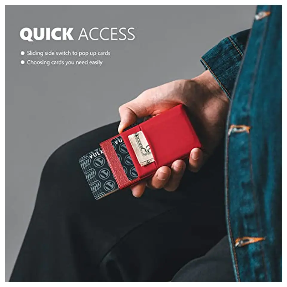 Tarjetero VULKIT VC306 Rojo RFID con Ventana para Documento 3