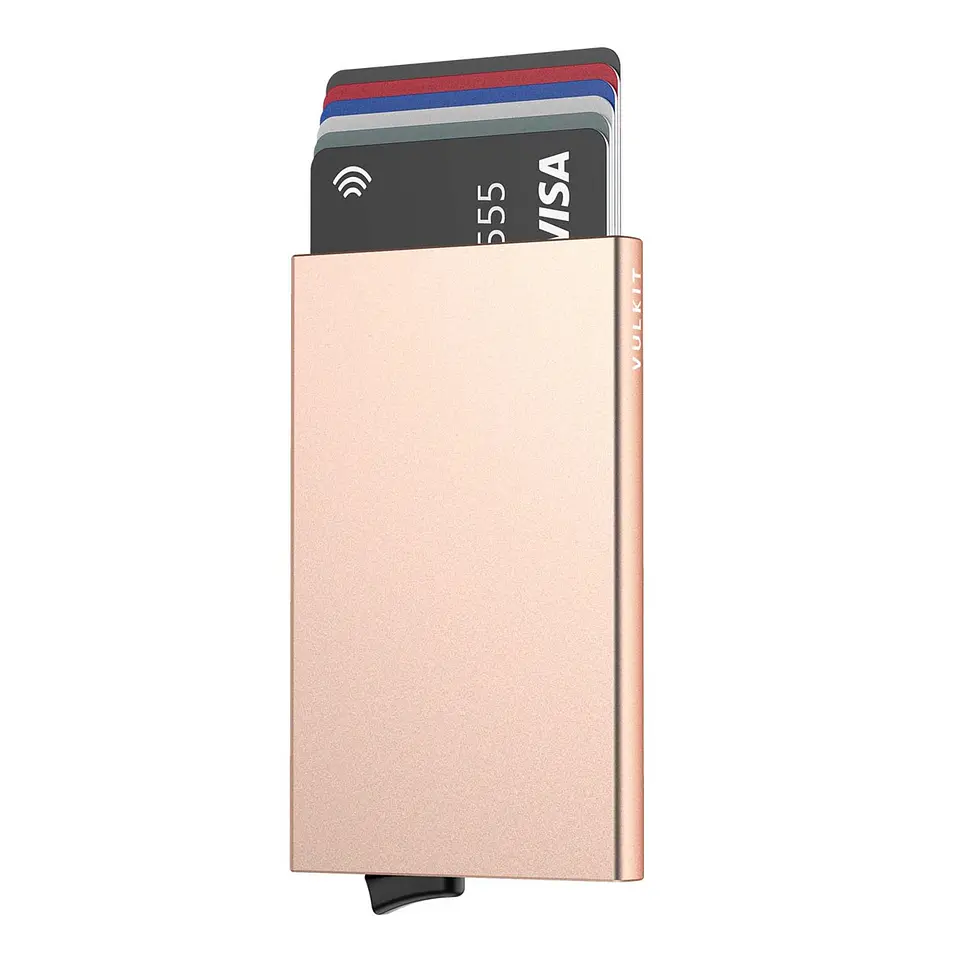 Tarjetero VULKIT VC100 de aluminio RFID con acceso rápido 4
