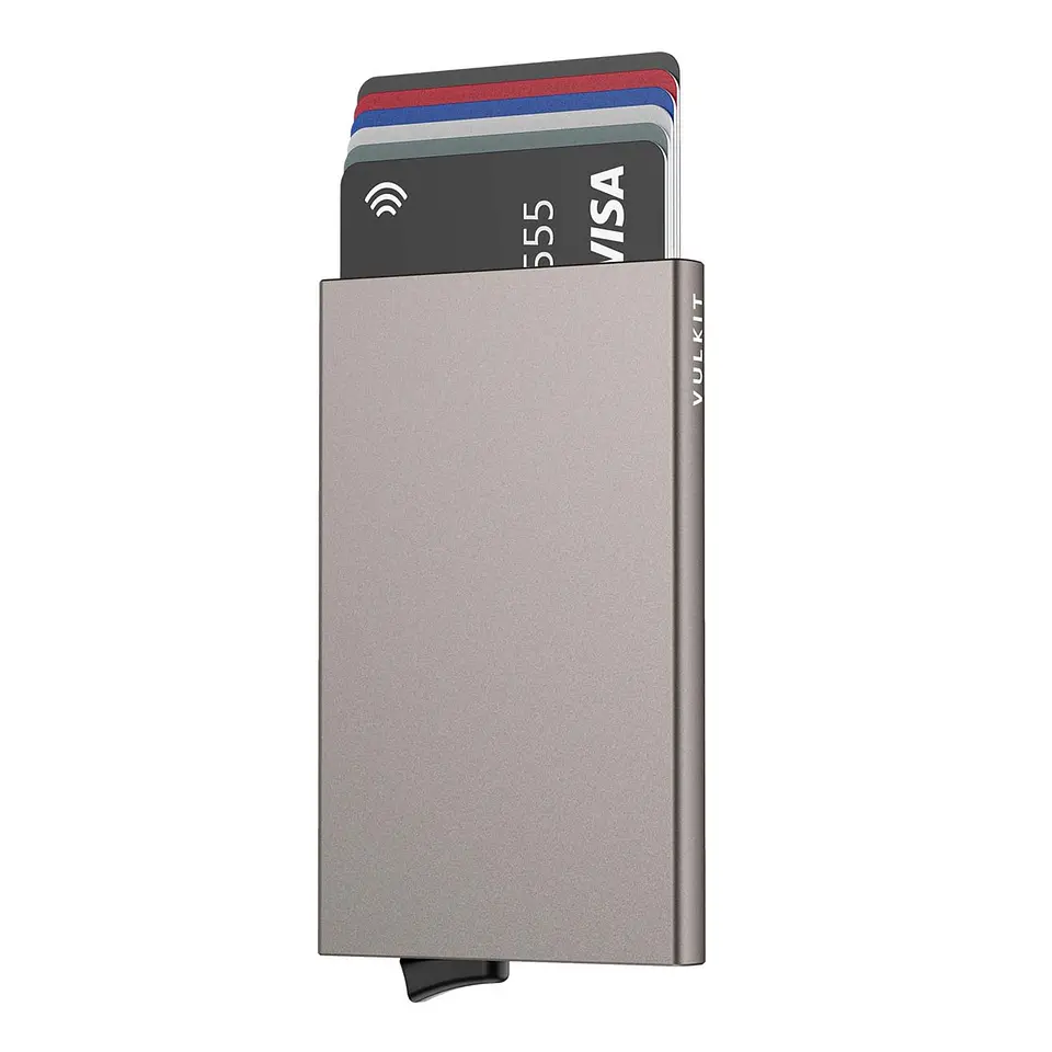 Tarjetero VULKIT VC100 de aluminio RFID con acceso rápido 8