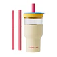 Vaso Térmico CHAKO LAB 20 oz Crema con Tapa Azul y 2 Pajillas - Miniatura 1