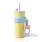 Vaso Térmico SDGA+ 24 oz Amarillo con Tapa Azul y Pajilla - Miniatura 1