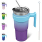Vaso Térmico BJPKPK 20 oz con Asa Azul y Morado con Pajilla - Miniatura 1