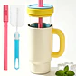 Vaso Térmico Birity 30 oz con Asa Crema y Amarillo, Vidrio y Acero 2 en 1 - Miniatura 1