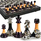Juego de Ajedrez BIVOMON de 16 Pulgadas Negro y Blanco con Piezas de Acrílico - Miniatura 1