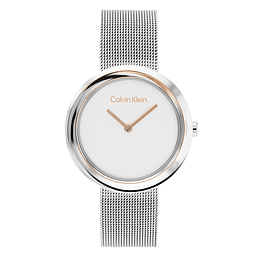 Calvin Klein Aço E Dourado Rosa Com Bracelete Mesh