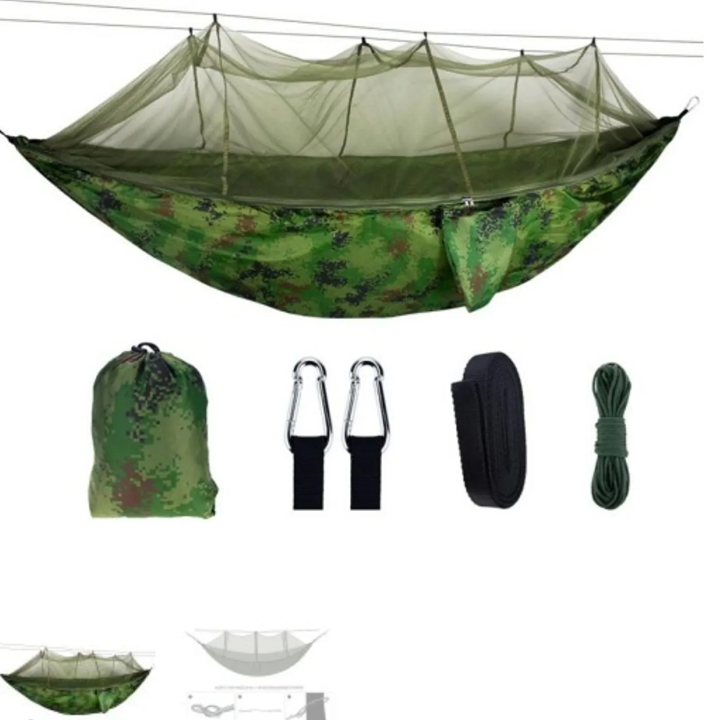 Hamaca diseño militar con mosquetero