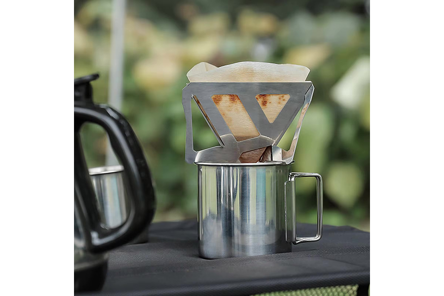 Cafetera plegable acero inoxidable + 50 filtros 