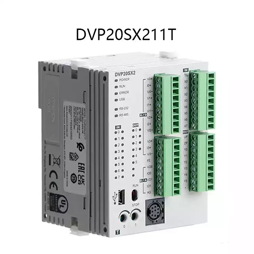 PLC Delta DVP20SX211T 8DI/6DO Transistor 4AI/2AO USB RS-232 RS-485 1