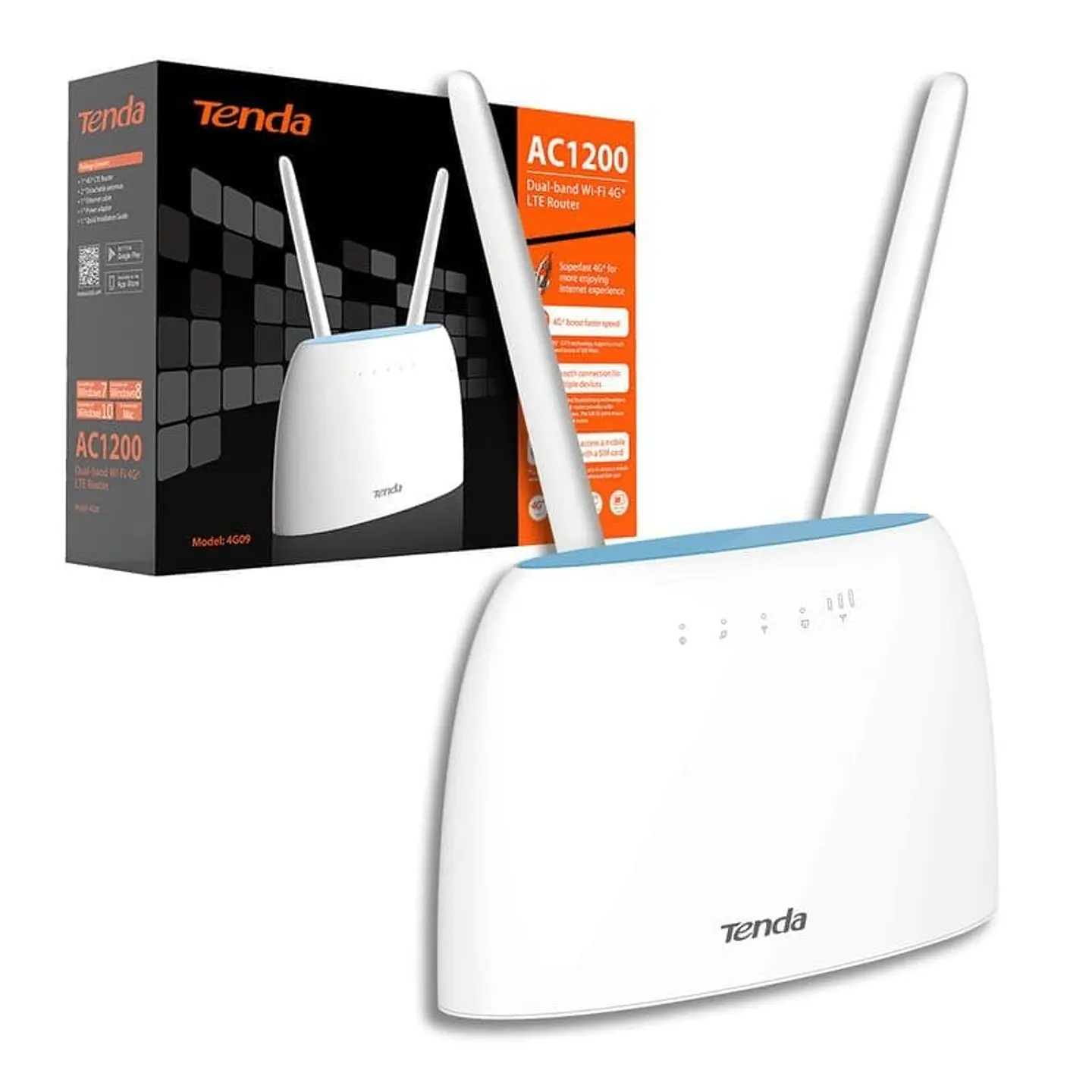 Router Tenda 4G09 AC1200 Doble Banda 4G+ LTE CAT6 con Ranura SIM Gigabit 1