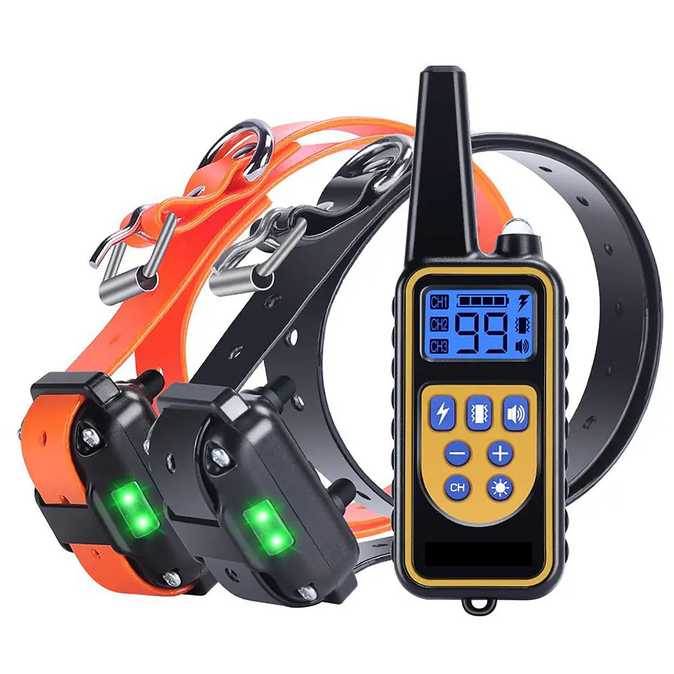 Collar Adiestramiento Perro 800 m Recargable Impermeable LCD hasta 3 Perros 1