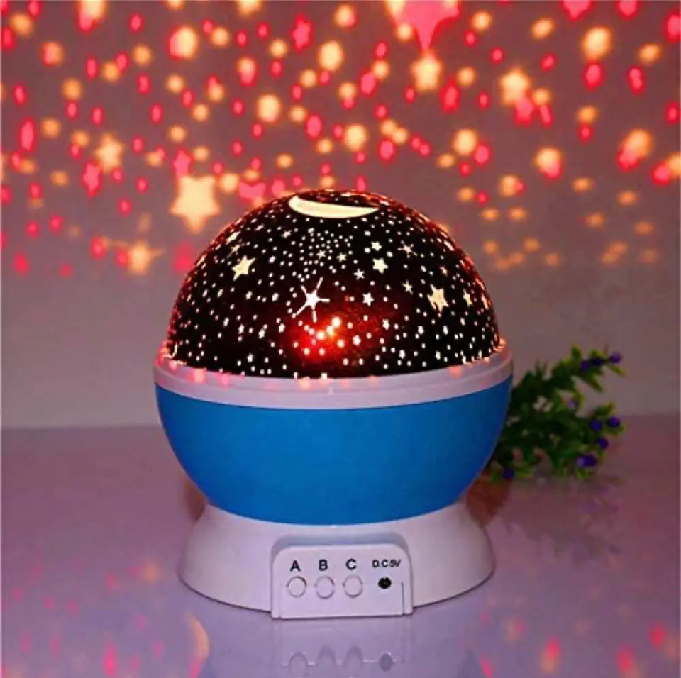 Lámpara Proyector de Estrellas Star Master Giratoria 360° Rosada USB 5V 1