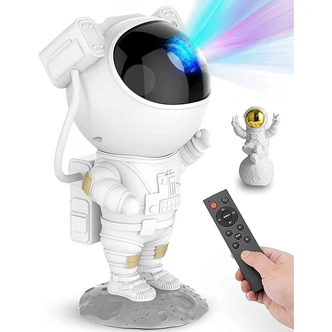 Proyector Galaxia Astronauta HR-F3 Blanco LED Nebulosa con Control Remoto