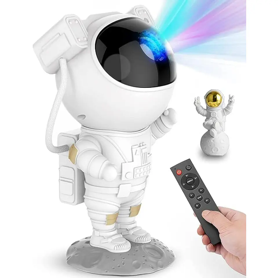 Proyector Galaxia Astronauta HR-F3 Blanco LED Nebulosa con Control Remoto 1