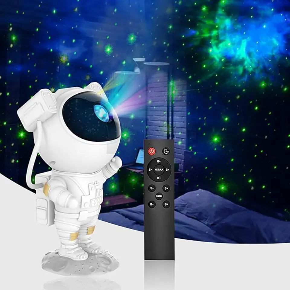 Proyector Galaxia Astronauta HR-F3 Blanco LED Nebulosa con Control Remoto 2