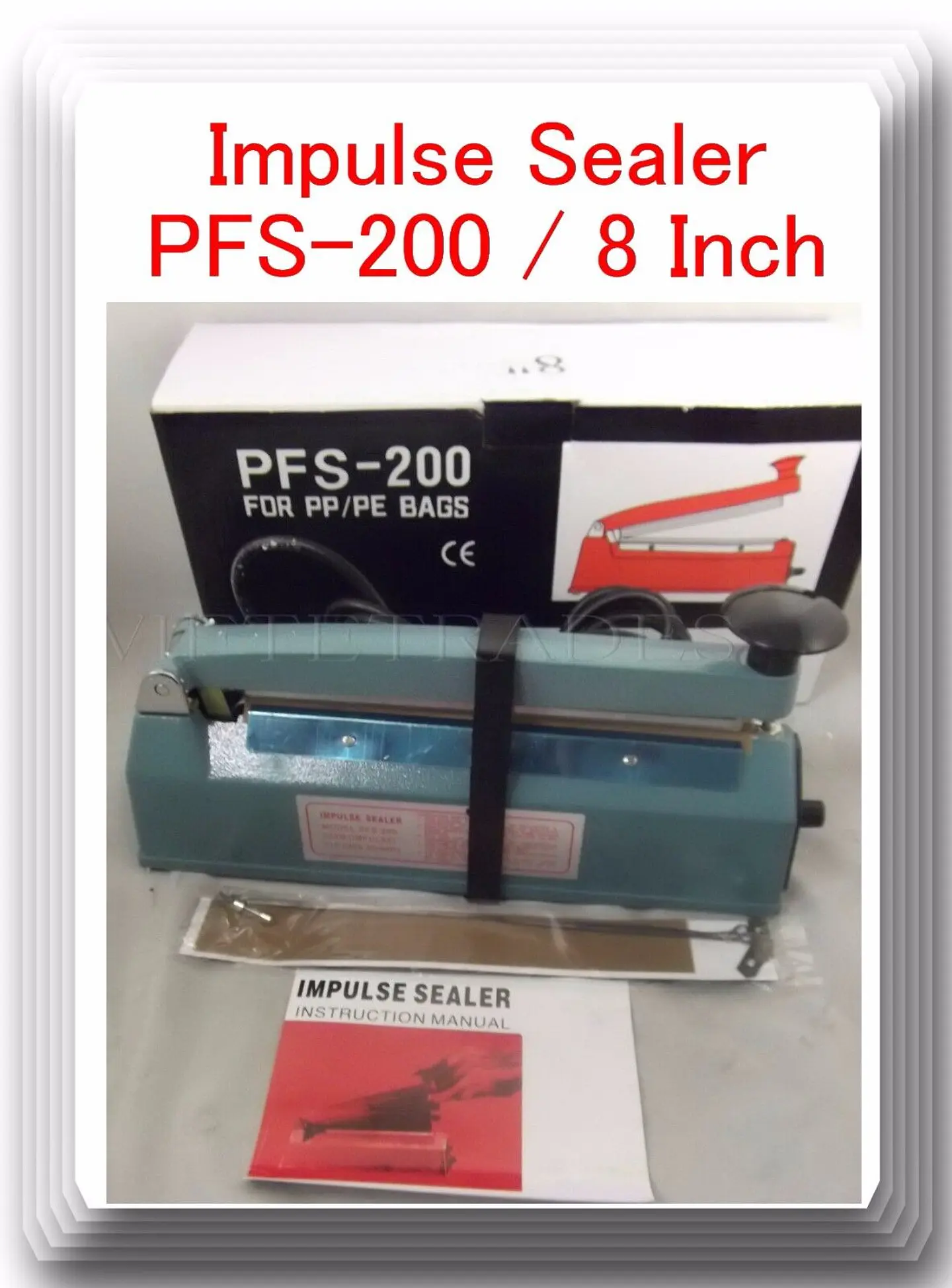 Selladora de Bolsas Manual PFS-200 20 cm por Impulso 220V Sellado Térmico 2