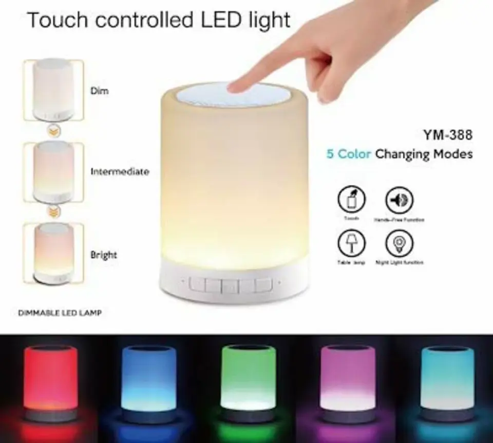 Lámpara Táctil LED con Parlante Bluetooth Portátil CL-671 1