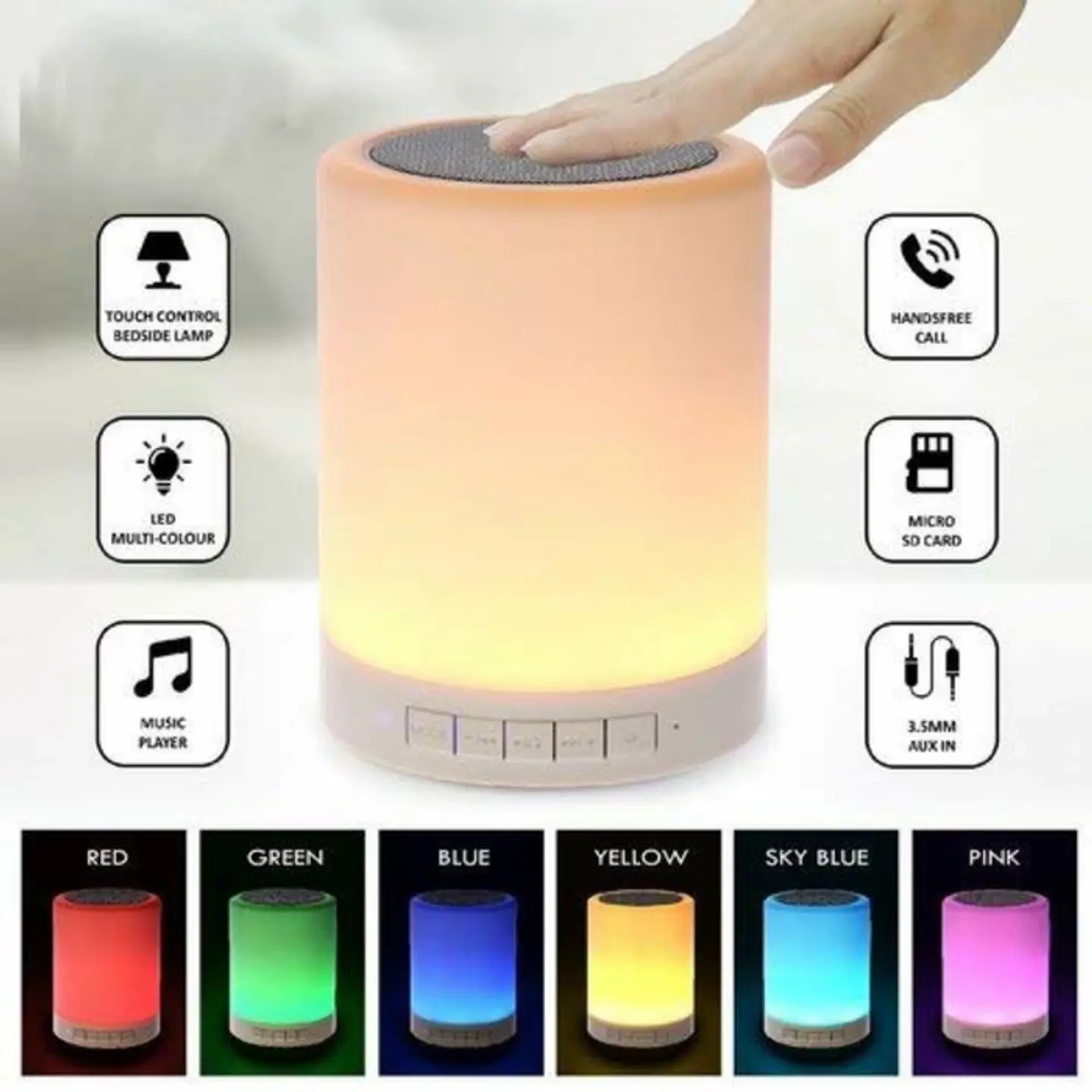 Lámpara Táctil LED con Parlante Bluetooth Portátil CL-671 2