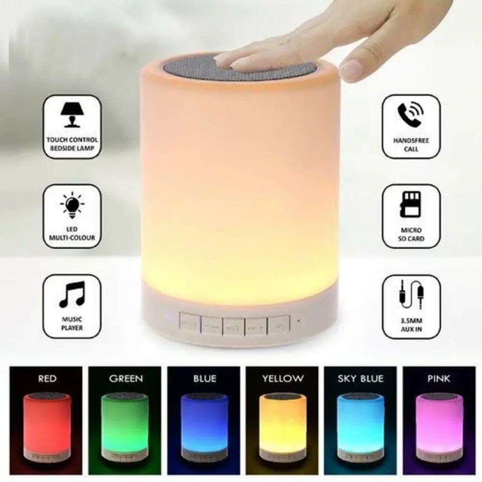 Lámpara Táctil LED con Parlante Bluetooth Portátil CL-671 2
