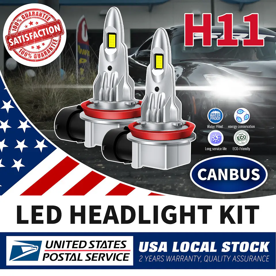 Ampolletas LED H11 6000K Universal Multi-Ajuste Faro Auto 1