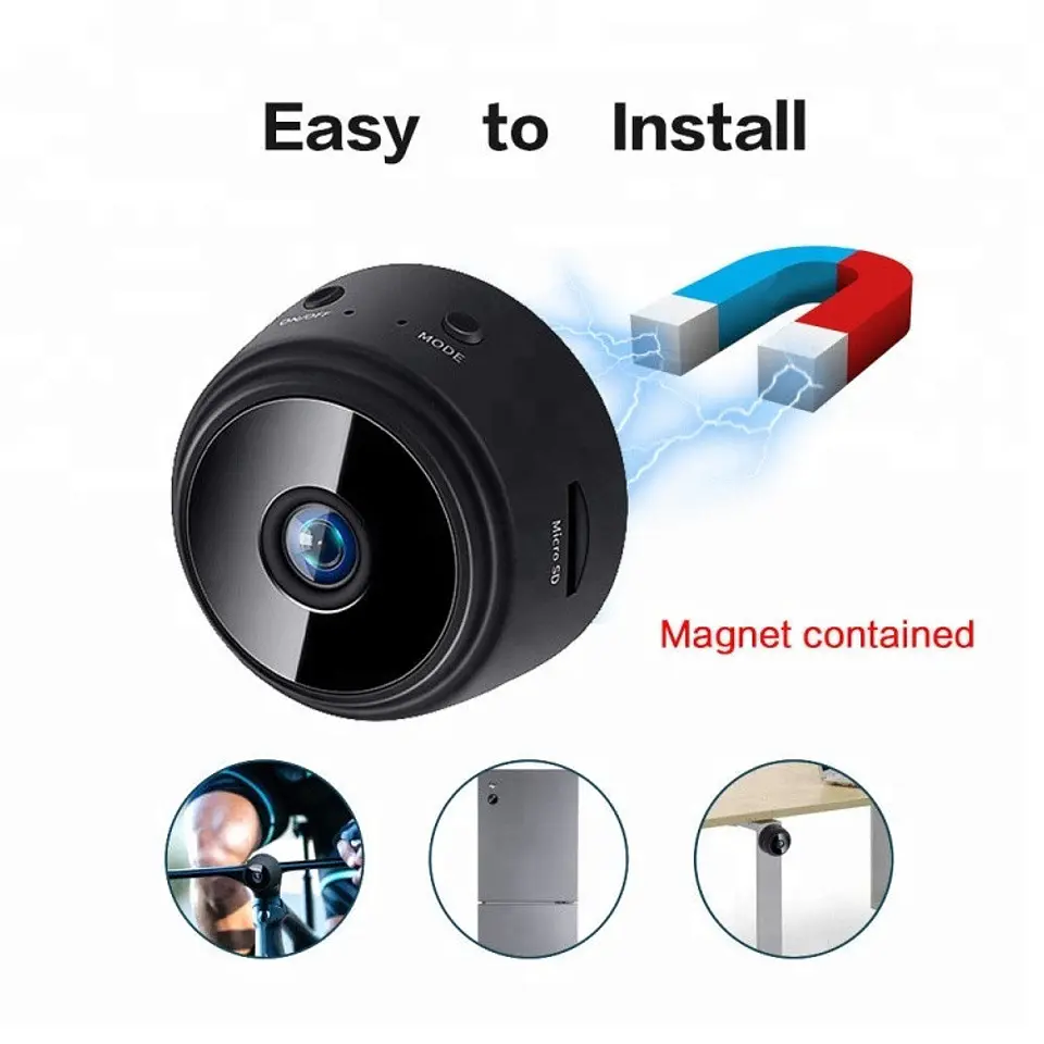 Mini Cámara de Seguridad WiFi A9 Full HD con Batería Recargable 2
