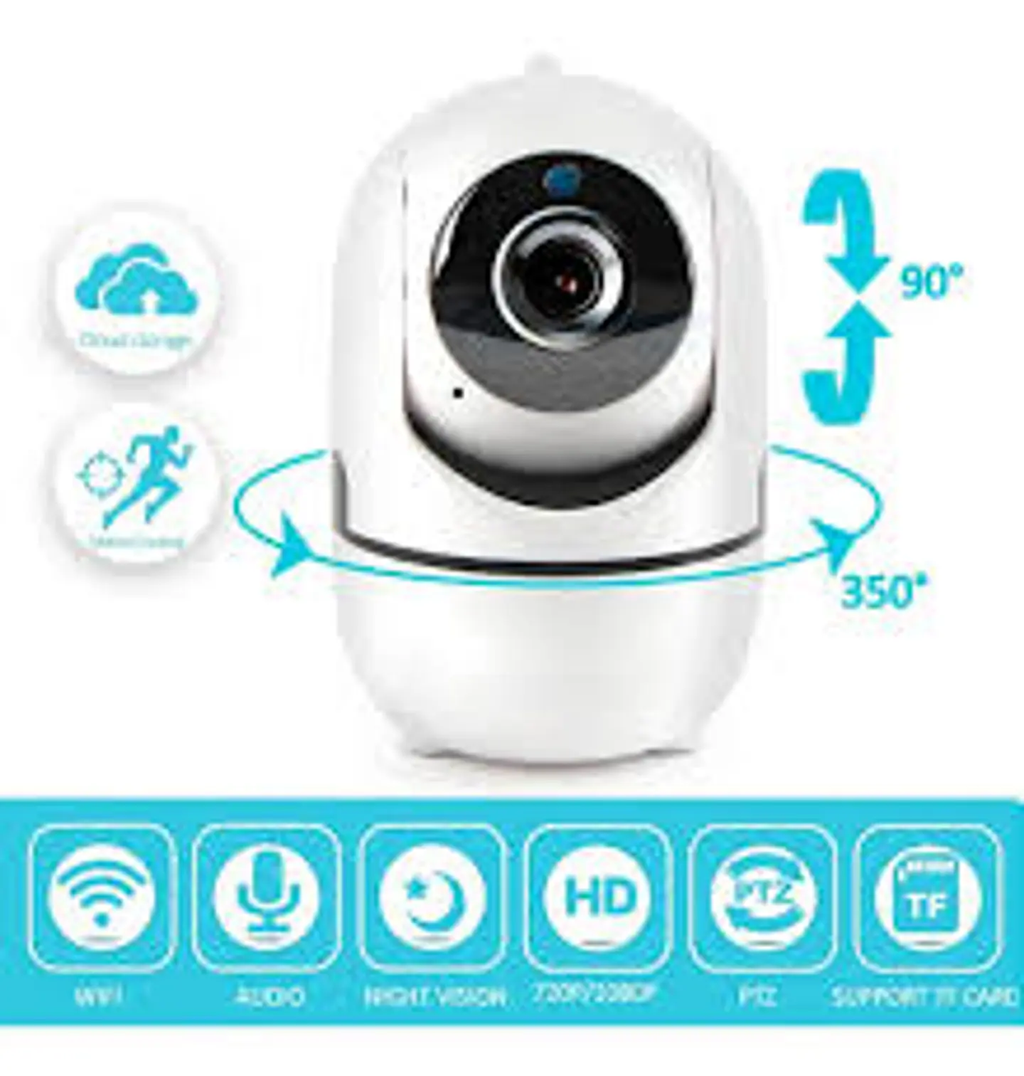 Cámara de Seguridad WiFi PTZ 360° con Visión Nocturna e Infrarrojos 3