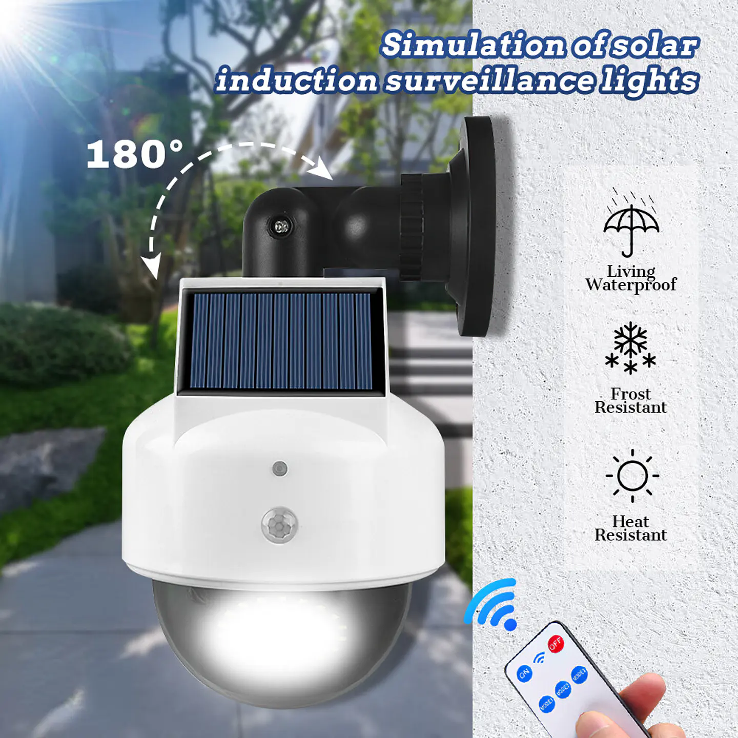 Lámpara Solar con Sensor de Movimiento Simil Cámara de Seguridad JX-5116 3