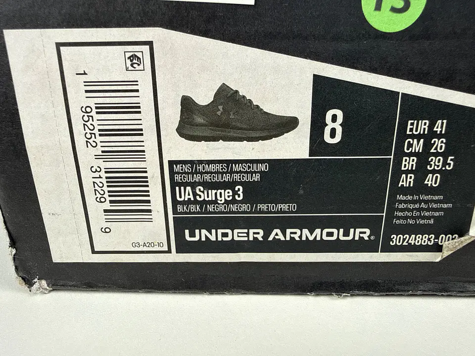 Zapatillas Running Hombre Under Armour UA Surge 3 Negro 2