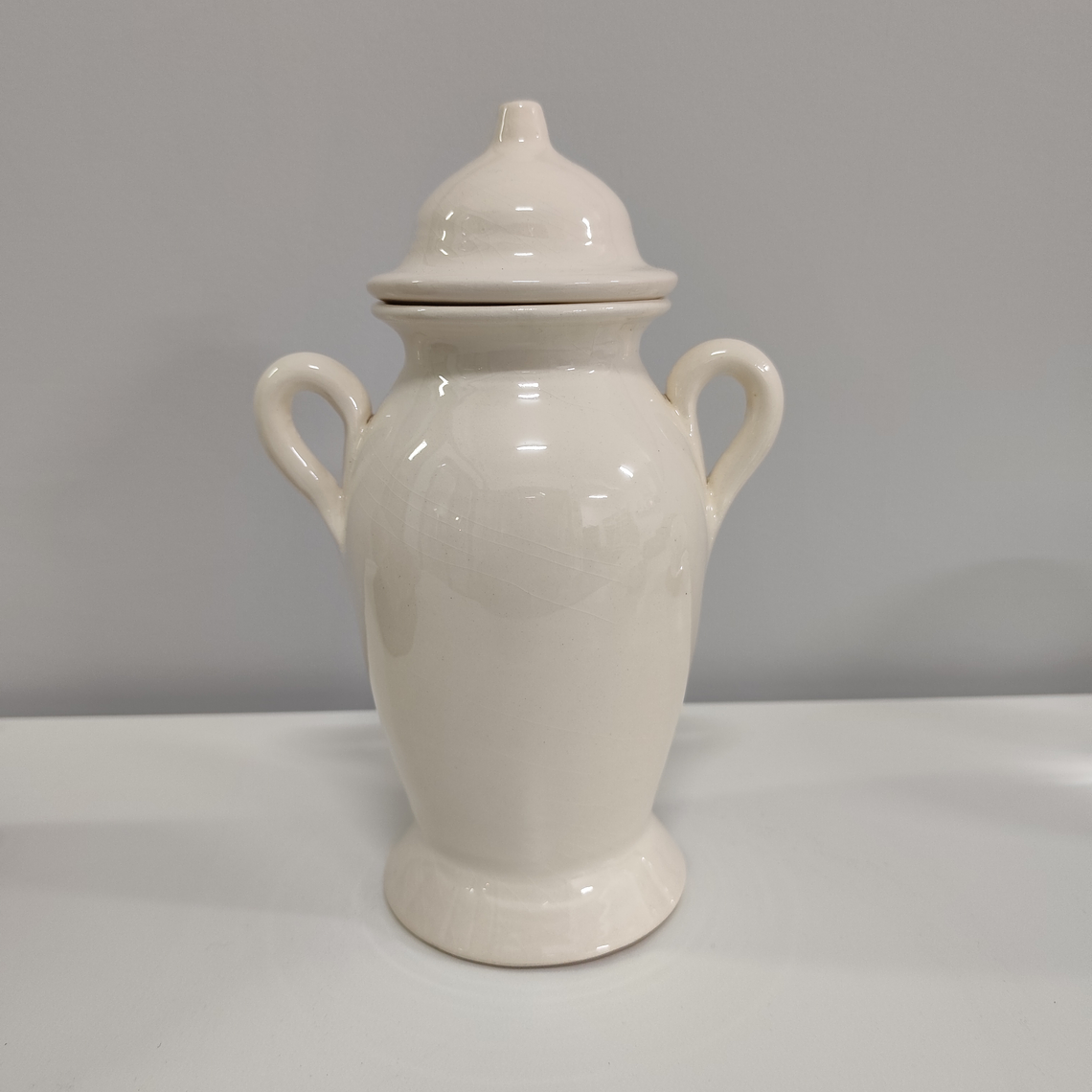 Quartinha de loiça branca com asa - 24cm 1