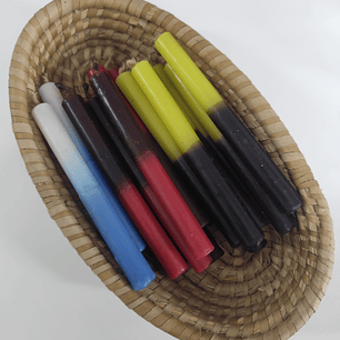 Vela Palito Branca e Azul – 15 cm