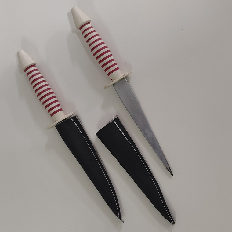 Punhal Vermelho e Branco | 14cm 1