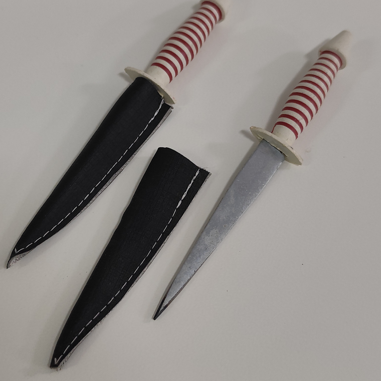 Punhal Vermelho e Branco | 14cm 2