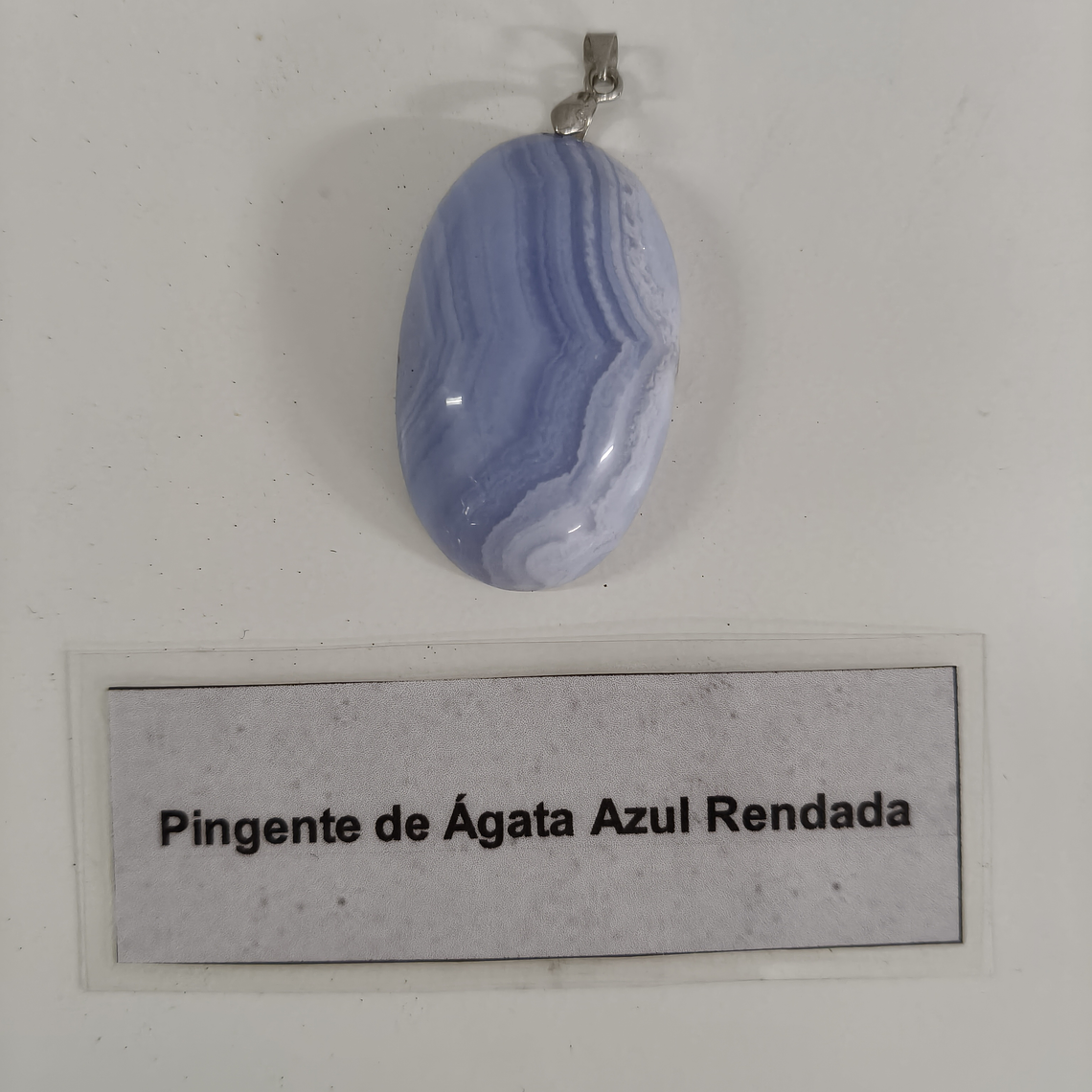Pingente de Ágata Azul Rendada 1
