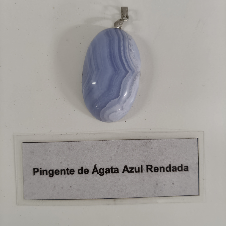 Pingente de Ágata Azul Rendada 1