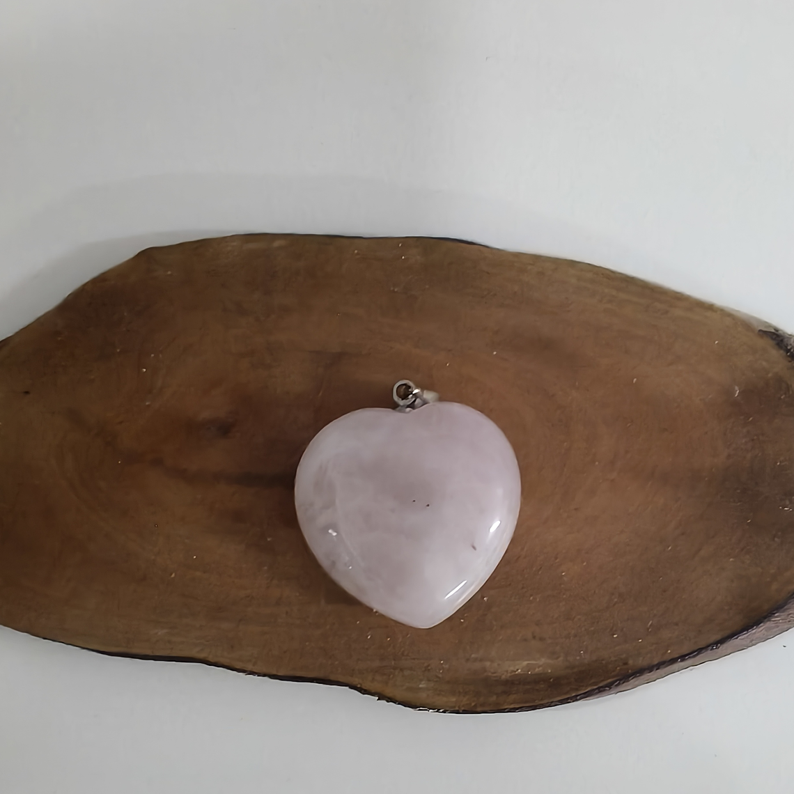 Pingente Coração de Quartzo Rosa 1