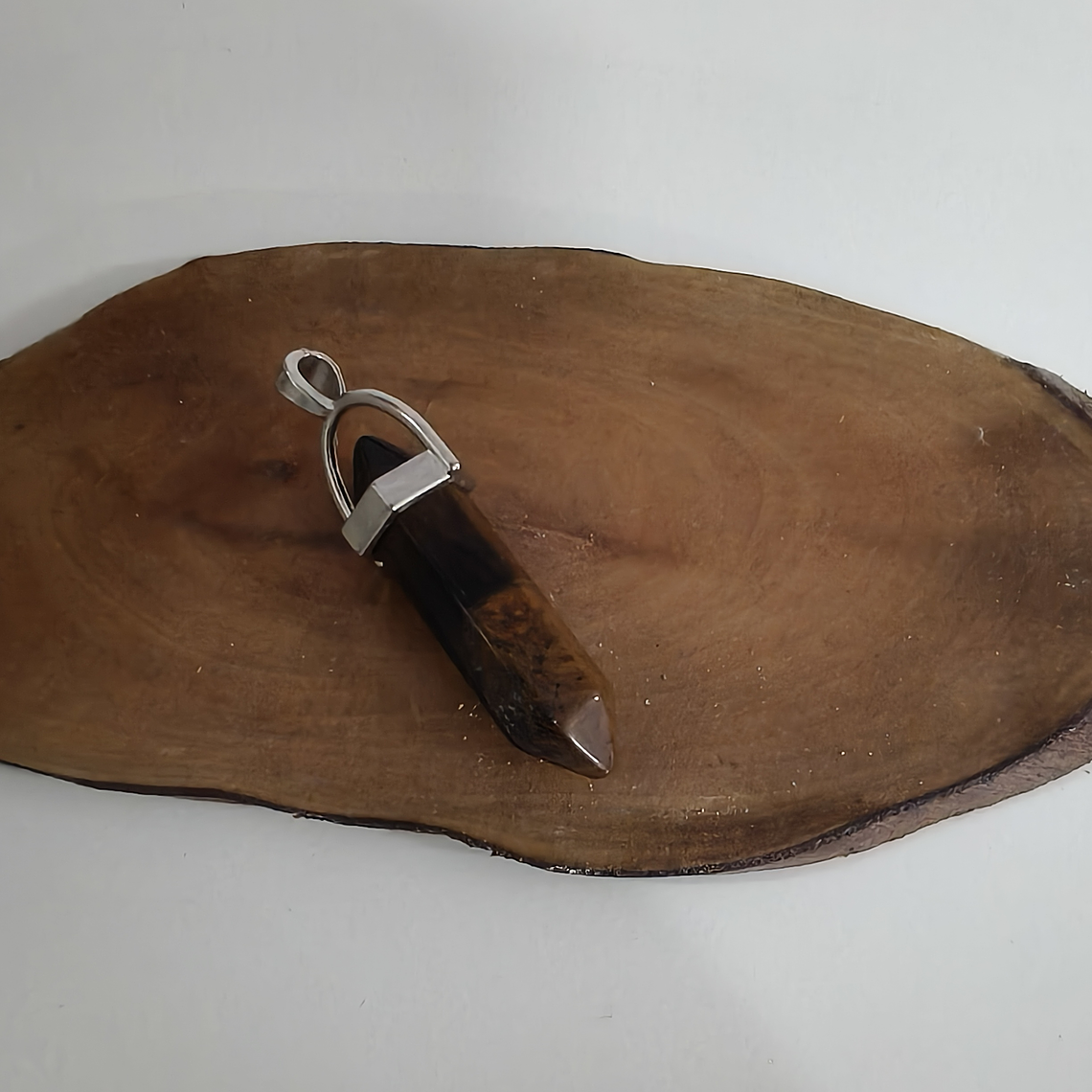 Pingente em ponta de Olho de tigre 1