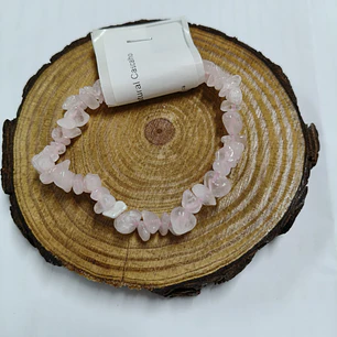 Pulseira de Quartzo Rosa (Chips)