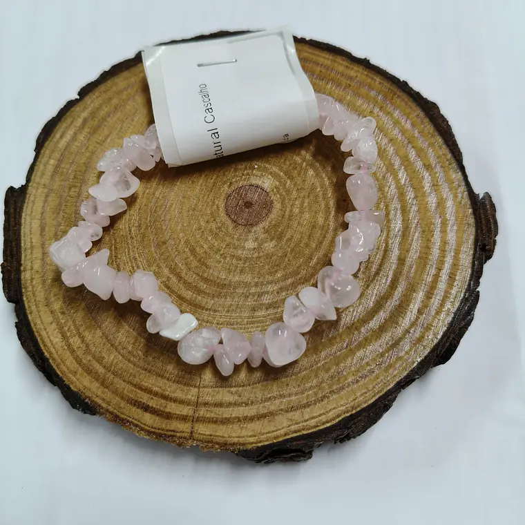 Pulseira de Quartzo Rosa (Chips) 1
