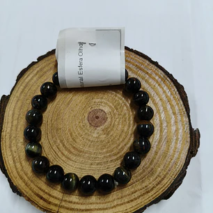 Pulseira de Olho de Tigre (Esferas)