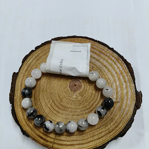 Pulseira de Quartzo com Turmalina (Esferas)